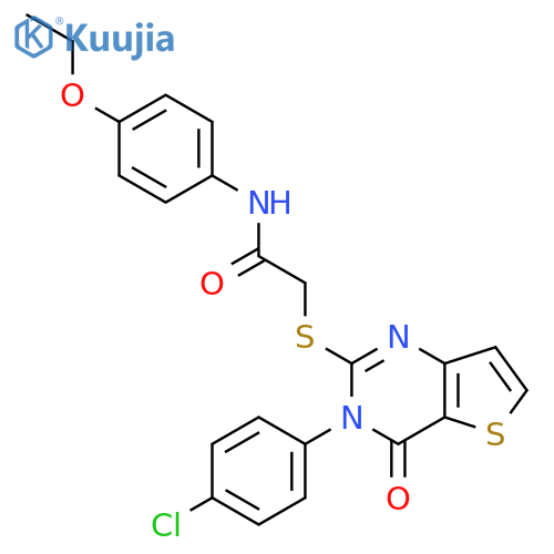 2-{[3-(4-chlorophenyl)-4-oxo-3H,4H-thieno[3,2-d]pyrimidin-2-yl]sulfanyl}-N-(4-ethoxyphenyl)acetamide structure