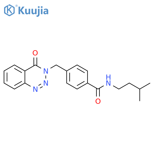 N-(3-methylbutyl)-4-(4-oxo-3,4-dihydro-1,2,3-benzotriazin-3-yl)methylbenzamide structure