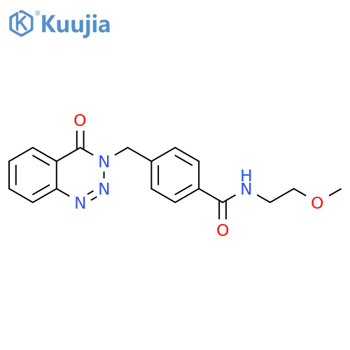 N-(2-methoxyethyl)-4-(4-oxo-3,4-dihydro-1,2,3-benzotriazin-3-yl)methylbenzamide structure