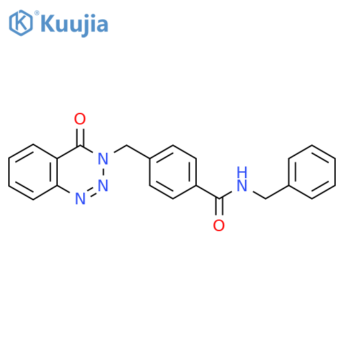 N-benzyl-4-(4-oxo-3,4-dihydro-1,2,3-benzotriazin-3-yl)methylbenzamide structure