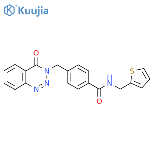 4-(4-oxo-3,4-dihydro-1,2,3-benzotriazin-3-yl)methyl-N-(thiophen-2-yl)methylbenzamide structure