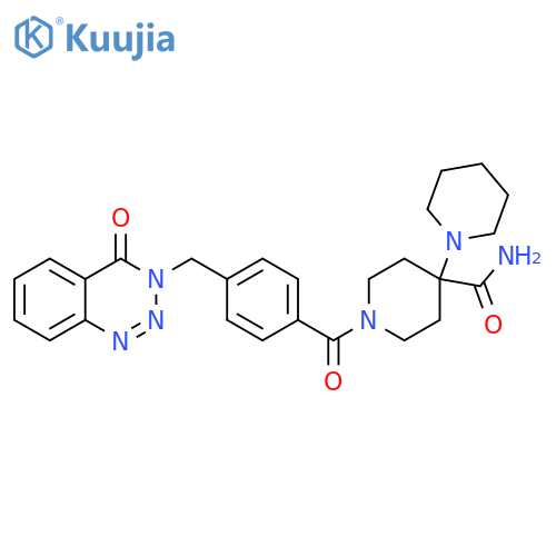 1'-{4-(4-oxo-3,4-dihydro-1,2,3-benzotriazin-3-yl)methylbenzoyl}-1,4'-bipiperidine-4'-carboxamide structure