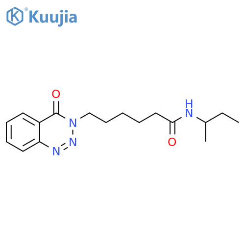 N-(butan-2-yl)-6-(4-oxo-3,4-dihydro-1,2,3-benzotriazin-3-yl)hexanamide structure