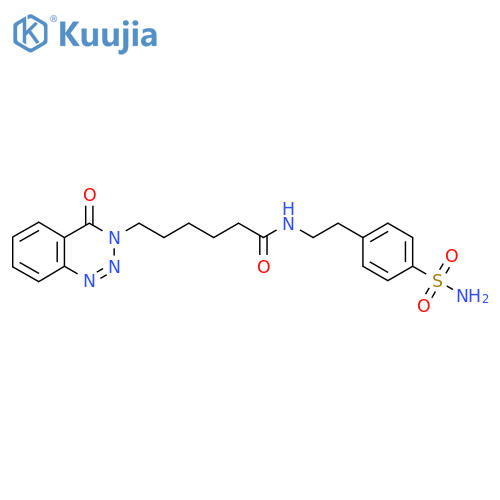 6-(4-oxo-3,4-dihydro-1,2,3-benzotriazin-3-yl)-N-2-(4-sulfamoylphenyl)ethylhexanamide structure