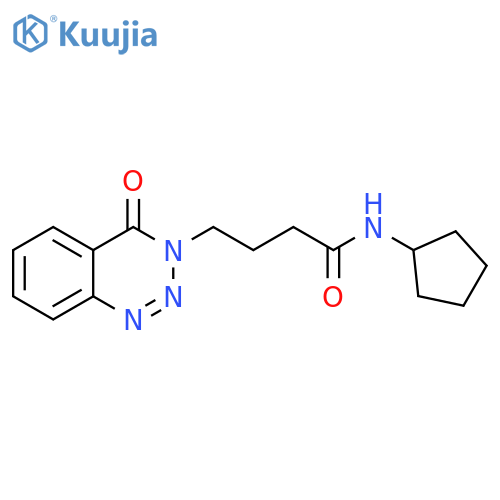 N-cyclopentyl-4-(4-oxo-3,4-dihydro-1,2,3-benzotriazin-3-yl)butanamide structure
