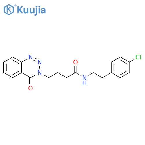 N-2-(4-chlorophenyl)ethyl-4-(4-oxo-3,4-dihydro-1,2,3-benzotriazin-3-yl)butanamide structure