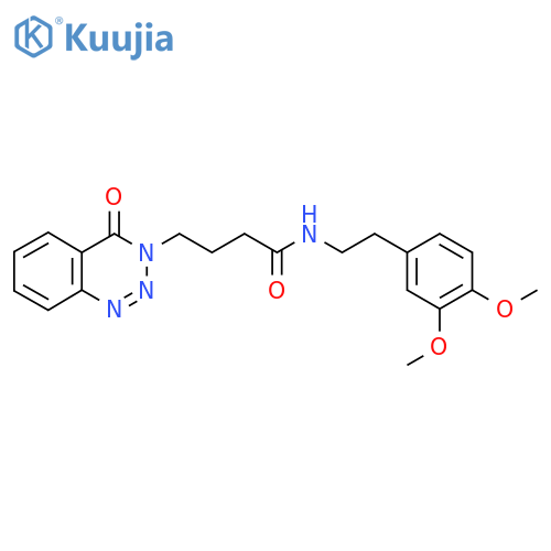 N-2-(3,4-dimethoxyphenyl)ethyl-4-(4-oxo-3,4-dihydro-1,2,3-benzotriazin-3-yl)butanamide structure