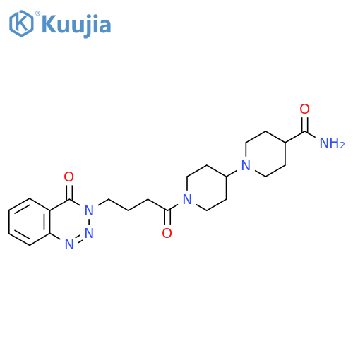 1'-4-(4-oxo-3,4-dihydro-1,2,3-benzotriazin-3-yl)butanoyl-1,4'-bipiperidine-4-carboxamide structure