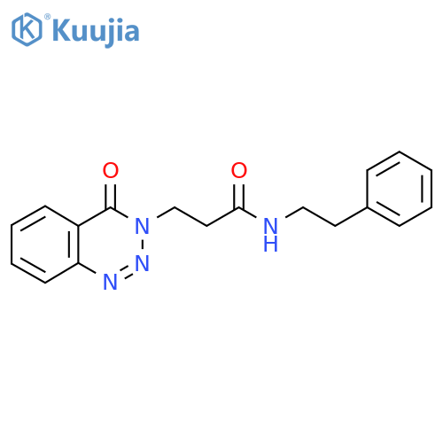 3-(4-oxo-3,4-dihydro-1,2,3-benzotriazin-3-yl)-N-(2-phenylethyl)propanamide structure