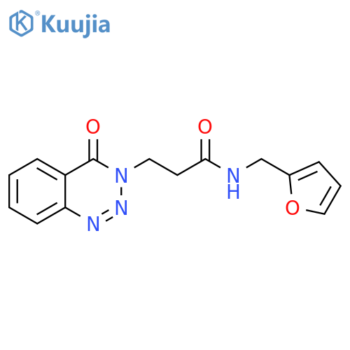 N-(furan-2-yl)methyl-3-(4-oxo-3,4-dihydro-1,2,3-benzotriazin-3-yl)propanamide structure