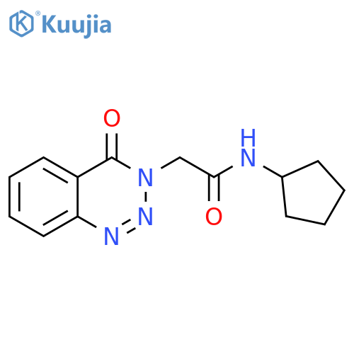 N-cyclopentyl-2-(4-oxo-3,4-dihydro-1,2,3-benzotriazin-3-yl)acetamide structure