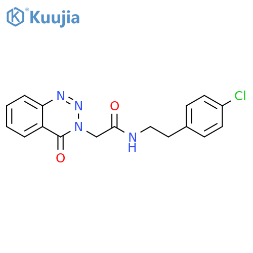 N-2-(4-chlorophenyl)ethyl-2-(4-oxo-3,4-dihydro-1,2,3-benzotriazin-3-yl)acetamide structure