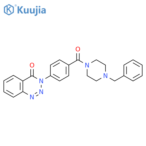 3-[4-(4-Benzylpiperazine-1-carbonyl)phenyl]-3,4-dihydro-1,2,3-benzotriazin-4-one structure