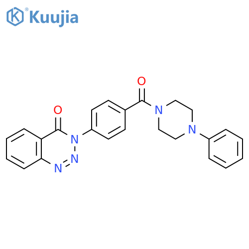 3-4-(4-phenylpiperazine-1-carbonyl)phenyl-3,4-dihydro-1,2,3-benzotriazin-4-one structure