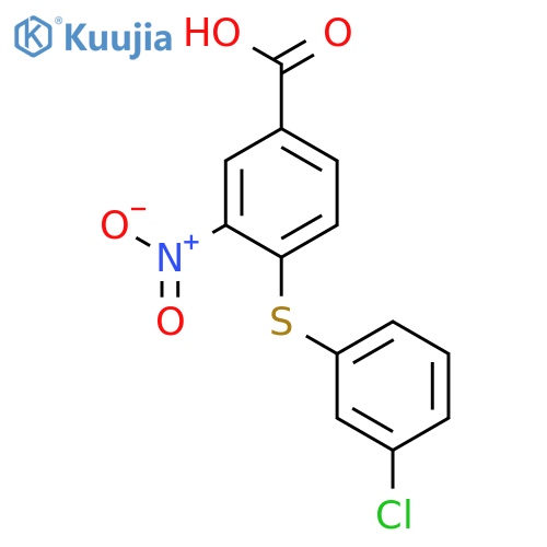 Benzoic acid, 4-[(3-chlorophenyl)thio]-3-nitro- structure