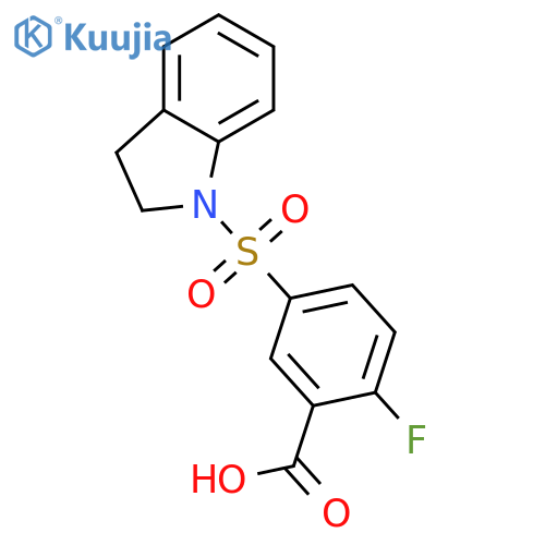 5-(2,3-Dihydro-1H-indol-1-ylsulfonyl)-2-fluorobenzoic acid structure