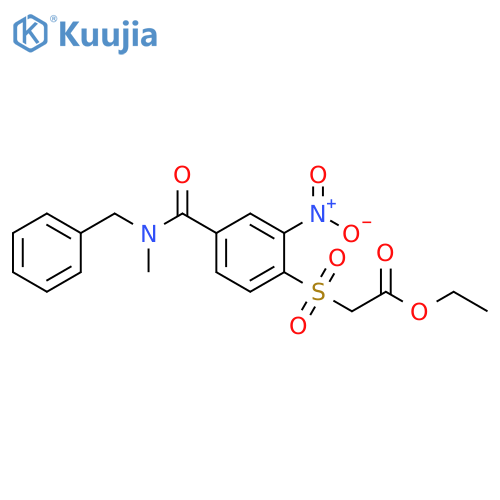 Acetic acid, 2-[[4-[[methyl(phenylmethyl)amino]carbonyl]-2-nitrophenyl]sulfonyl]-, ethyl ester structure