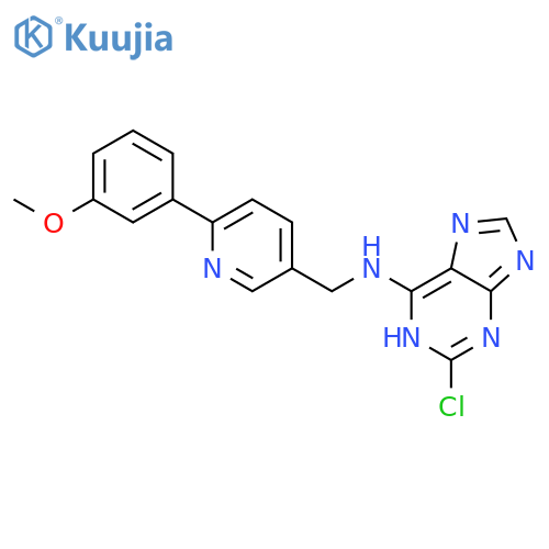 2-Chloro-N-[[6-(3-methoxyphenyl)-3-pyridinyl]methyl]-9H-purin-6-amine structure