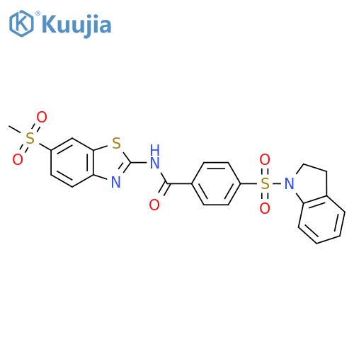 4-(2,3-dihydro-1H-indole-1-sulfonyl)-N-(6-methanesulfonyl-1,3-benzothiazol-2-yl)benzamide structure