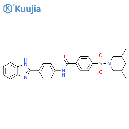 N-4-(1H-1,3-benzodiazol-2-yl)phenyl-4-(3,5-dimethylpiperidin-1-yl)sulfonylbenzamide structure