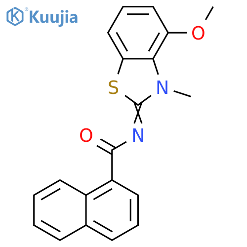 N-(2E)-4-methoxy-3-methyl-2,3-dihydro-1,3-benzothiazol-2-ylidenenaphthalene-1-carboxamide structure