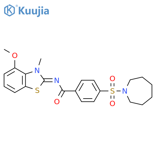 4-(azepane-1-sulfonyl)-N-(2E)-4-methoxy-3-methyl-2,3-dihydro-1,3-benzothiazol-2-ylidenebenzamide structure