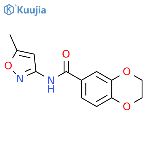 N-(5-methyl-1,2-oxazol-3-yl)-2,3-dihydro-1,4-benzodioxine-6-carboxamide structure