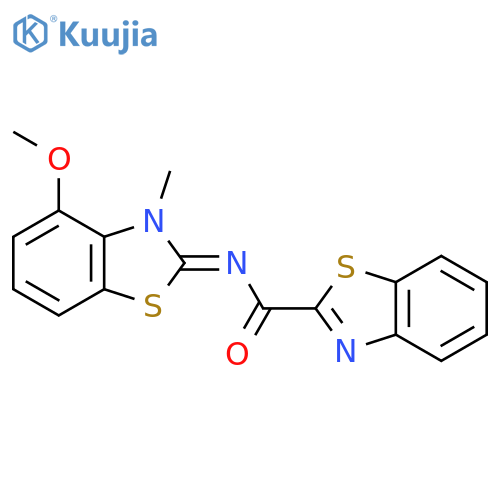 N-(2E)-4-methoxy-3-methyl-2,3-dihydro-1,3-benzothiazol-2-ylidene-1,3-benzothiazole-2-carboxamide structure