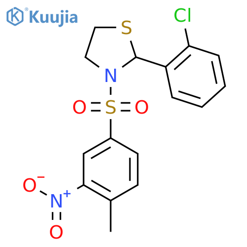 2-(2-chlorophenyl)-3-(4-methyl-3-nitrobenzenesulfonyl)-1,3-thiazolidine structure