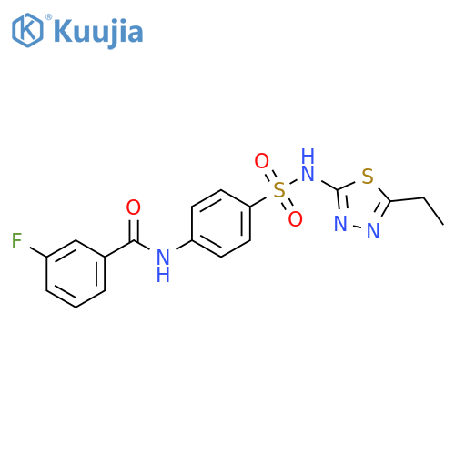 N-{4-[(5-ethyl-1,3,4-thiadiazol-2-yl)sulfamoyl]phenyl}-3-fluorobenzamide structure