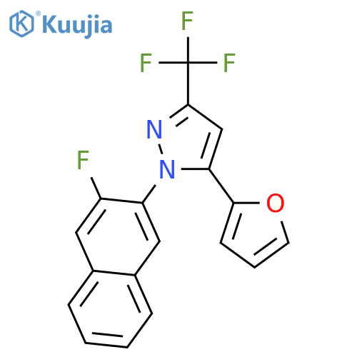 1H-Pyrazole, 1-(3-fluoro-2-naphthalenyl)-5-(2-furanyl)-3-(trifluoromethyl)- structure