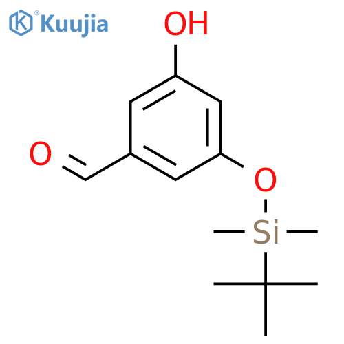 Benzaldehyde, 3-[[(1,1-dimethylethyl)dimethylsilyl]oxy]-5-hydroxy- structure