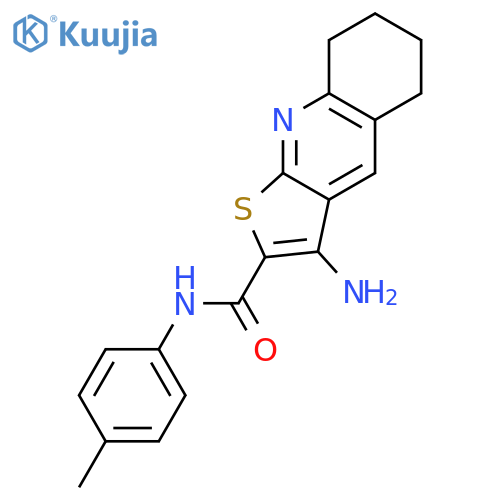 3-amino-N-(4-methylphenyl)-5,6,7,8-tetrahydrothieno[2,3-b]quinoline-2-carboxamide structure