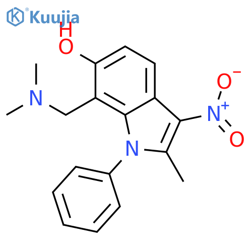 1H-Indol-6-ol, 7-[(dimethylamino)methyl]-2-methyl-3-nitro-1-phenyl- structure