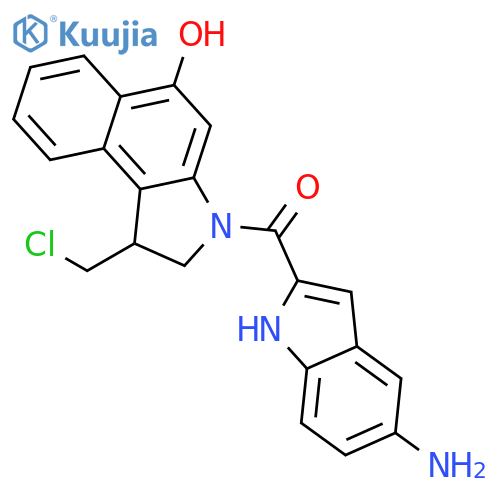 Methanone, (5-amino-1H-indol-2-yl)[1-(chloromethyl)-1,2-dihydro-5-hydroxy-3H-benz[e]indol-3-yl]- structure
