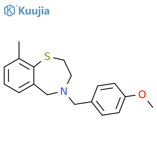 1,4-Benzothiazepine, 2,3,4,5-tetrahydro-4-[(4-methoxyphenyl)methyl]-9-methyl- structure