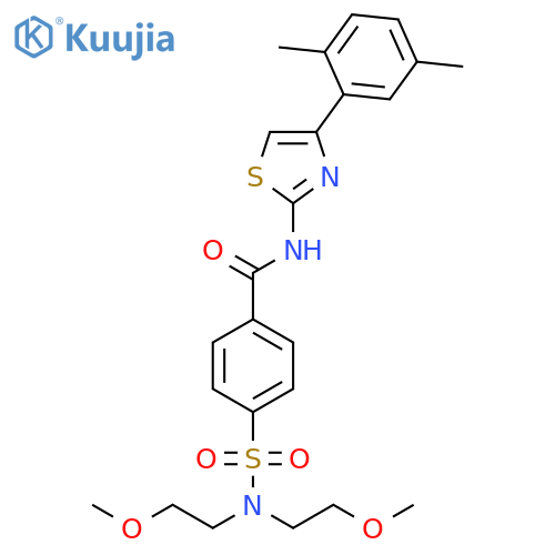 4-bis(2-methoxyethyl)sulfamoyl-N-4-(2,5-dimethylphenyl)-1,3-thiazol-2-ylbenzamide structure