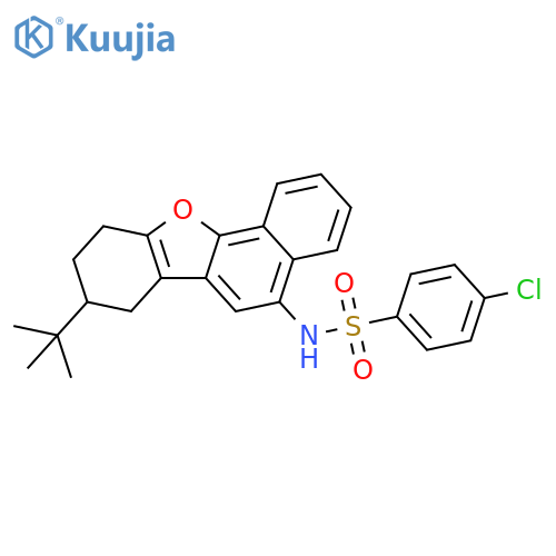 N-{13-tert-butyl-17-oxatetracyclo8.7.0.0^{2,7}.0^{11,16}heptadeca-1(10),2(7),3,5,8,11(16)-hexaen-8-yl}-4-chlorobenzene-1-sulfonamide structure