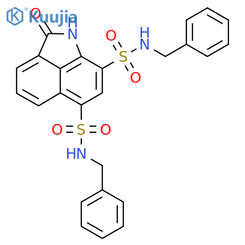 N9,N11-dibenzyl-3-oxo-2-azatricyclo6.3.1.0^{4,12}dodeca-1(12),4,6,8,10-pentaene-9,11-disulfonamide structure