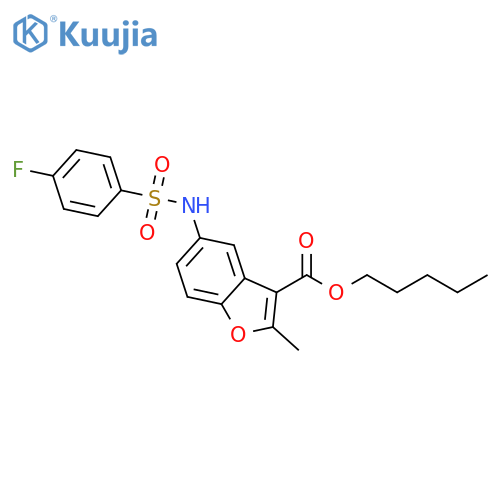 pentyl 5-(4-fluorobenzenesulfonamido)-2-methyl-1-benzofuran-3-carboxylate structure
