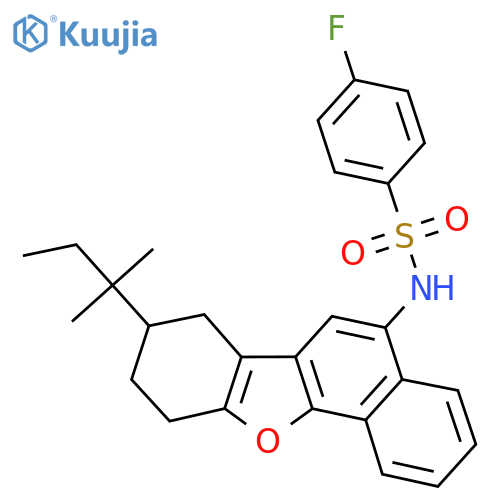 4-fluoro-N-13-(2-methylbutan-2-yl)-17-oxatetracyclo8.7.0.0^{2,7}.0^{11,16}heptadeca-1(10),2(7),3,5,8,11(16)-hexaen-8-ylbenzene-1-sulfonamide structure