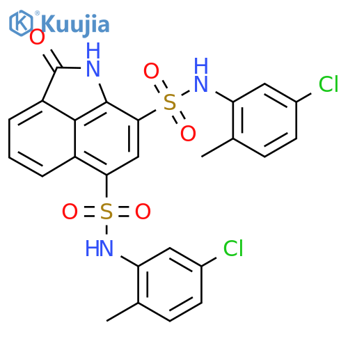 N9,N11-bis(5-chloro-2-methylphenyl)-3-oxo-2-azatricyclo6.3.1.0^{4,12}dodeca-1(11),4,6,8(12),9-pentaene-9,11-disulfonamide structure