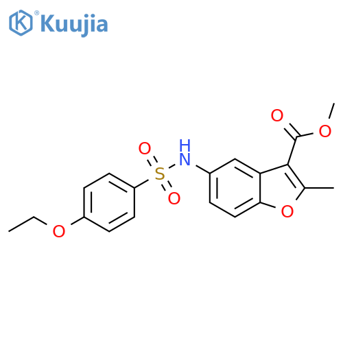 methyl 5-(4-ethoxybenzenesulfonamido)-2-methyl-1-benzofuran-3-carboxylate structure