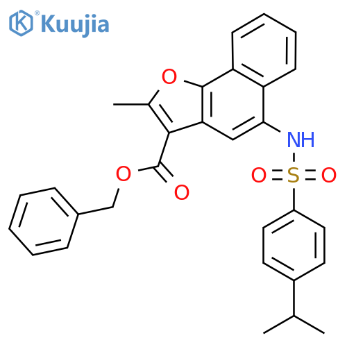 benzyl 2-methyl-5-4-(propan-2-yl)benzenesulfonamidonaphtho1,2-bfuran-3-carboxylate structure