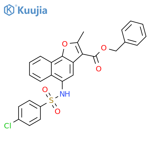 benzyl 5-(4-chlorobenzenesulfonamido)-2-methylnaphtho1,2-bfuran-3-carboxylate structure