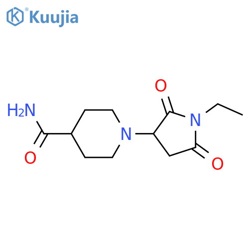 4-PIPERIDINECARBOXAMIDE, 1-(1-ETHYL-2,5-DIOXO-3-PYRROLIDINYL)- structure