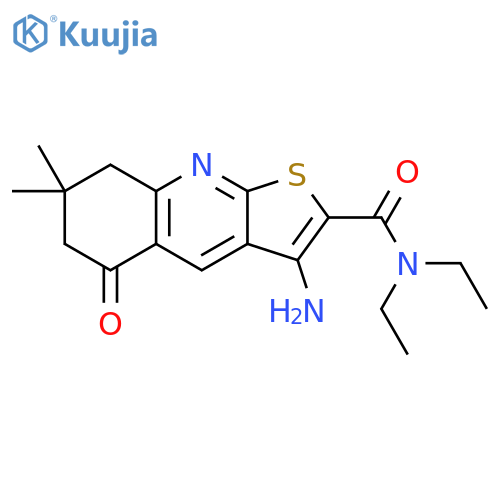 3-amino-N,N-diethyl-7,7-dimethyl-5-oxo-5H,6H,7H,8H-thieno[2,3-b]quinoline-2-carboxamide structure