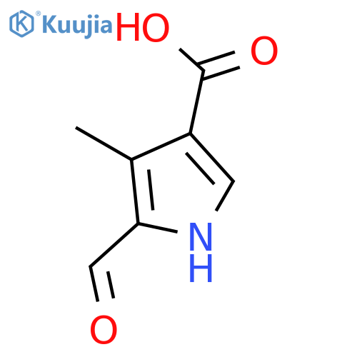1H-Pyrrole-3-carboxylicacid, 5-formyl-4-methyl- structure