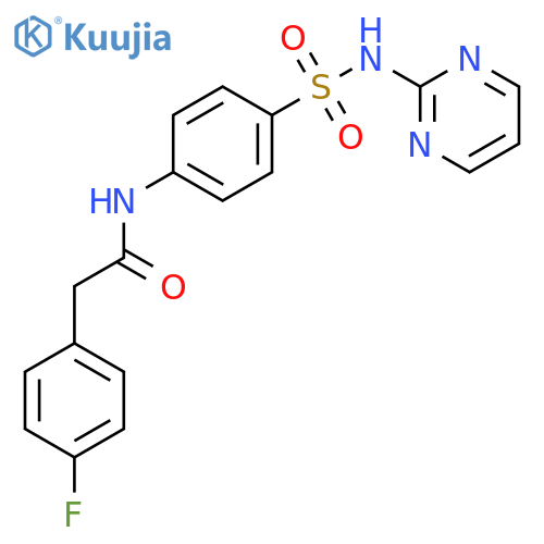 2-(4-fluorophenyl)-N-[4-(pyrimidin-2-ylsulfamoyl)phenyl]acetamide structure