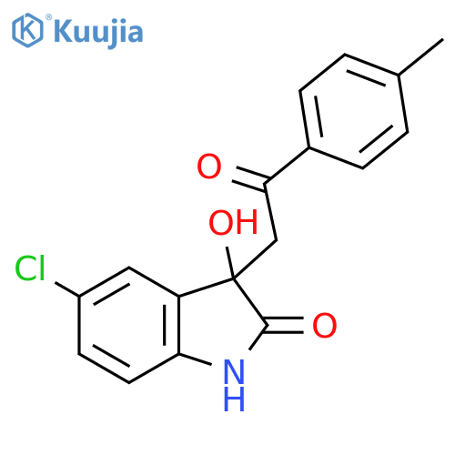 5-chloro-3-hydroxy-3-2-(4-methylphenyl)-2-oxoethyl-2,3-dihydro-1H-indol-2-one structure